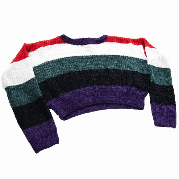 Ribbed Cropped Colorful Sweater - Picture 7 of 15